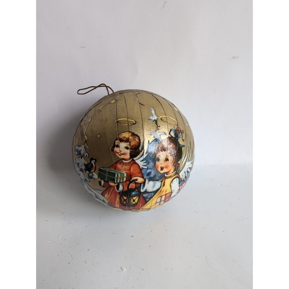 Vintage West Germany Paper Mache Candy Container Ornament Christmas